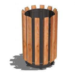 Урна У-1 для мусора парковая с деревянными вставками